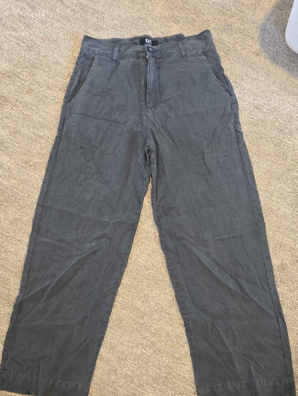 Kut from the Kloth Women's Dark Gray Relaxed Chino Pants 00